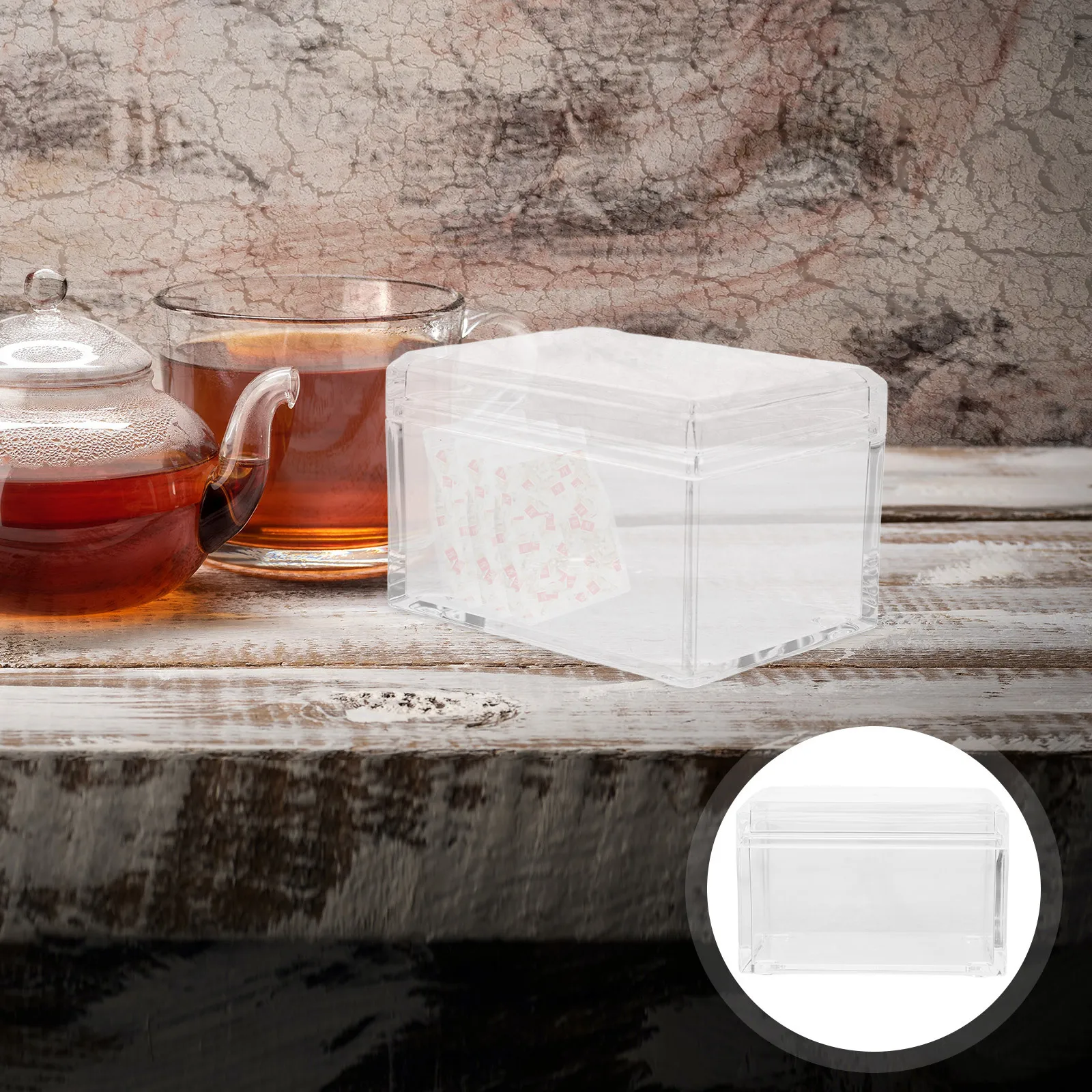 

Tea Bag Organizer Acrylic Storage Box Polished Edges Coffee Station Sugar Packet Holder Candy Storage Case Desktop Tea