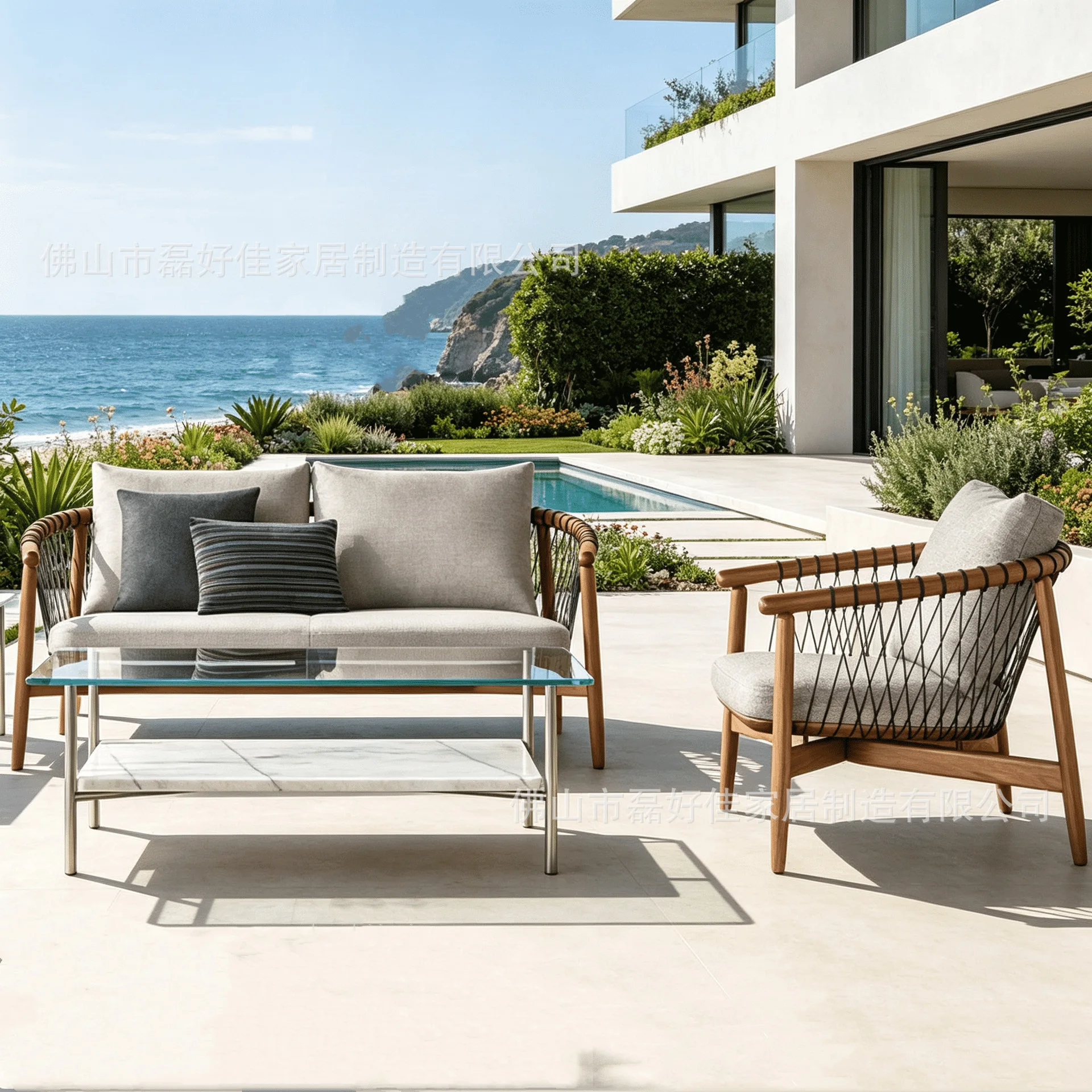 Custom outdoor sofa villa creative rattan chair balcony leisure chair yard sofa chair hotel garden terrace furniture
