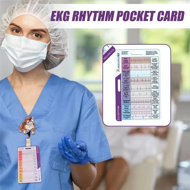 ECG/EKG Rhythm Pocket Card Acrylic 7 Step Ruler Portable Ecg Ekg Reference Guide-B09B
