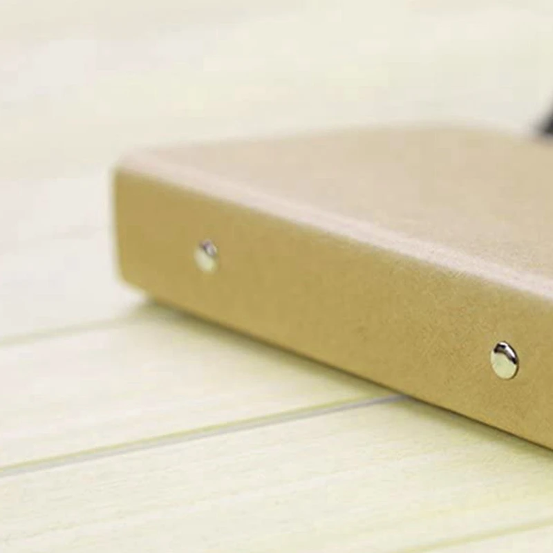 กระดาษคราฟท์โฟลเดอร์แหวนเครื่องผูกสีน้ำตาลในรูปแบบ A6 DIN