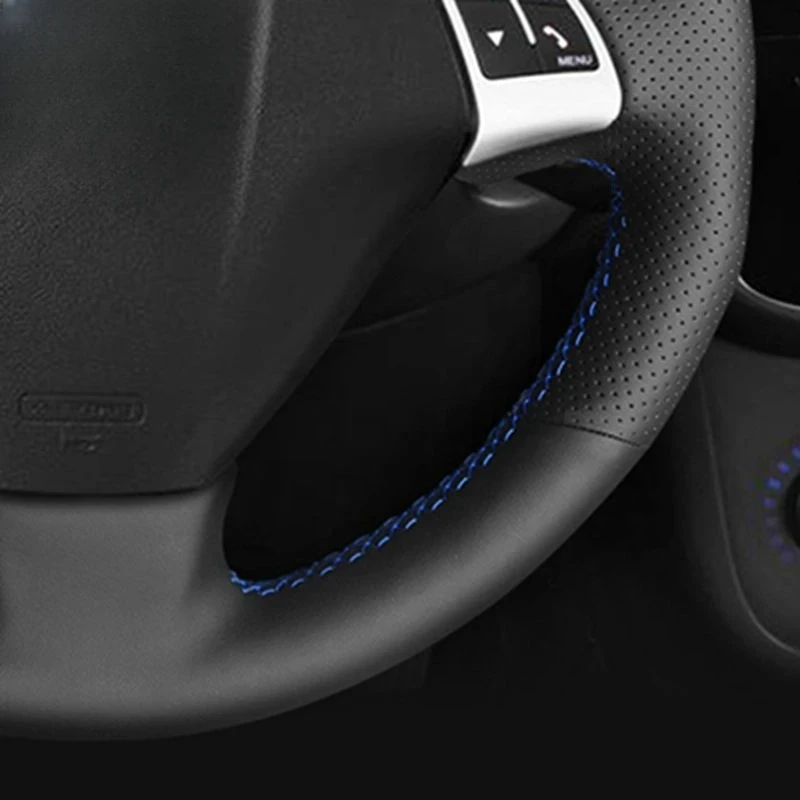 DIY Black Hige Soft Artificial Leather Steering Wheel Cover for Opel Combo Fiat Bravo Grande Punto Linea Qubo Doblo Punto