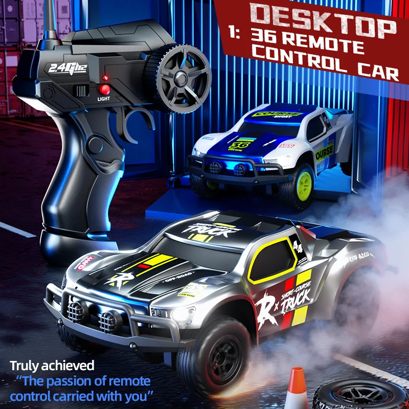 

HuangBo Mini 1:36 Scale RC Short Course Truck 4WD Off Road High Speed 2.4GHz Remote Control Rechargeable Racing Toy For Boys