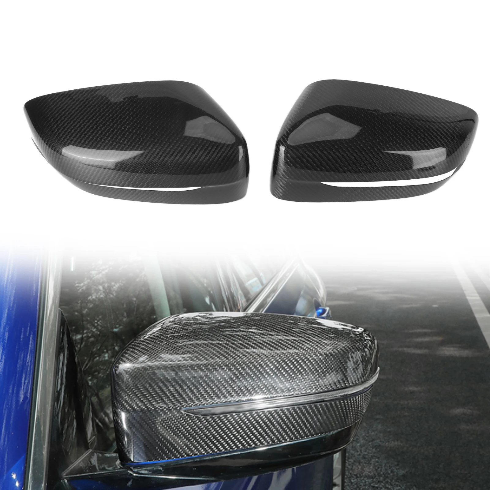 

Mirror Cover Anti-Scratch Mirror Cap UV Resistant Dry Carbon Fiber Shell For BMW 3 Series G20 G30 LHD 2019-2021
