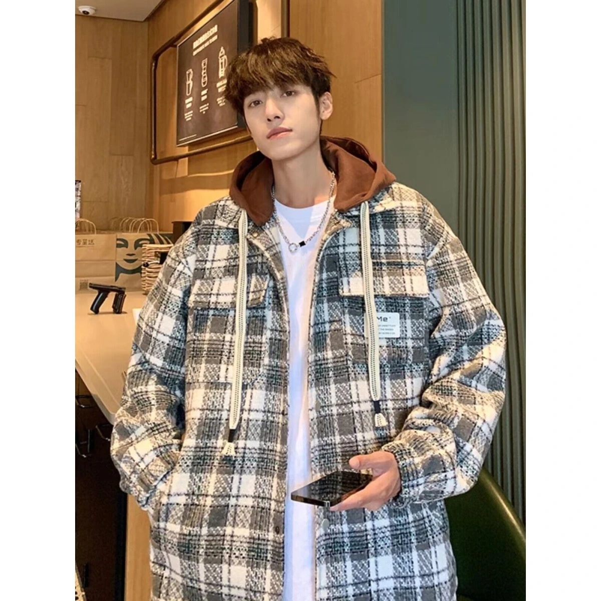 

Гонконг Sle Американский Ретро Плед Джет Весна Осень Откидной Воротник Модный Бренд Haome Street Sle Маленький Fraance Wind...