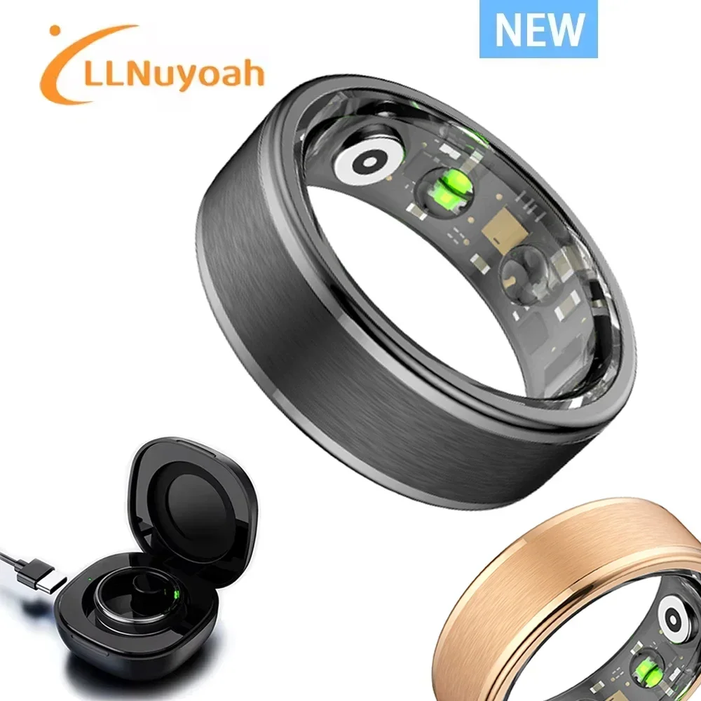 LlNuyoah R03 Smart Ring Sleep Health Monitoring IP68 & 3ATM Waterproof Multi Sports for IOS and Android Men Women Smart Ring