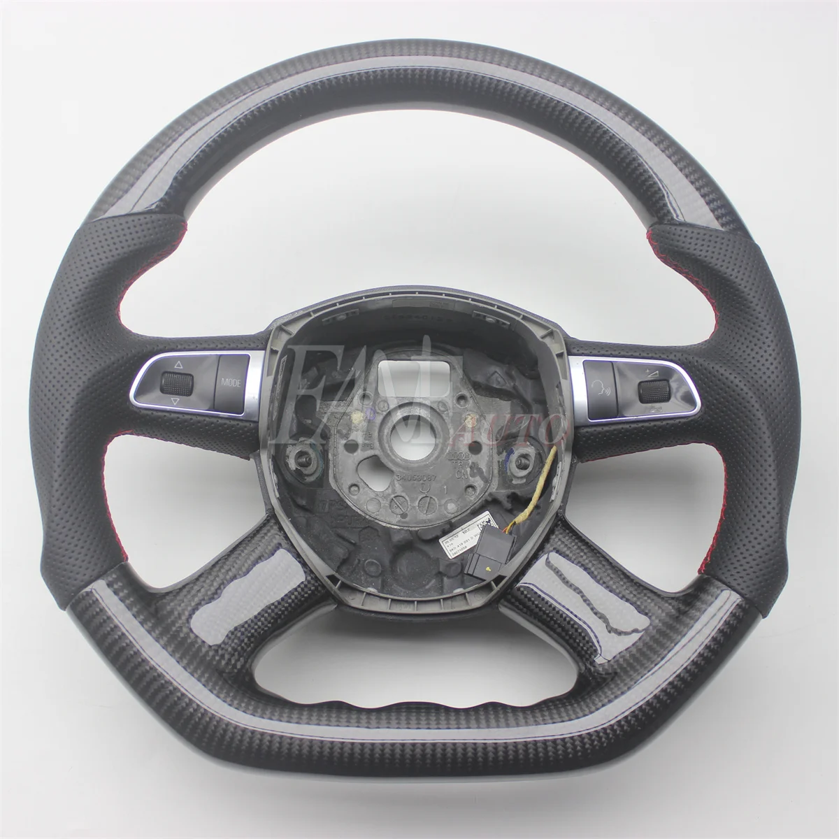 Replacement Real Carbon Fiber Steering Wheel with Leather for Audi A4 A4L B7 B8