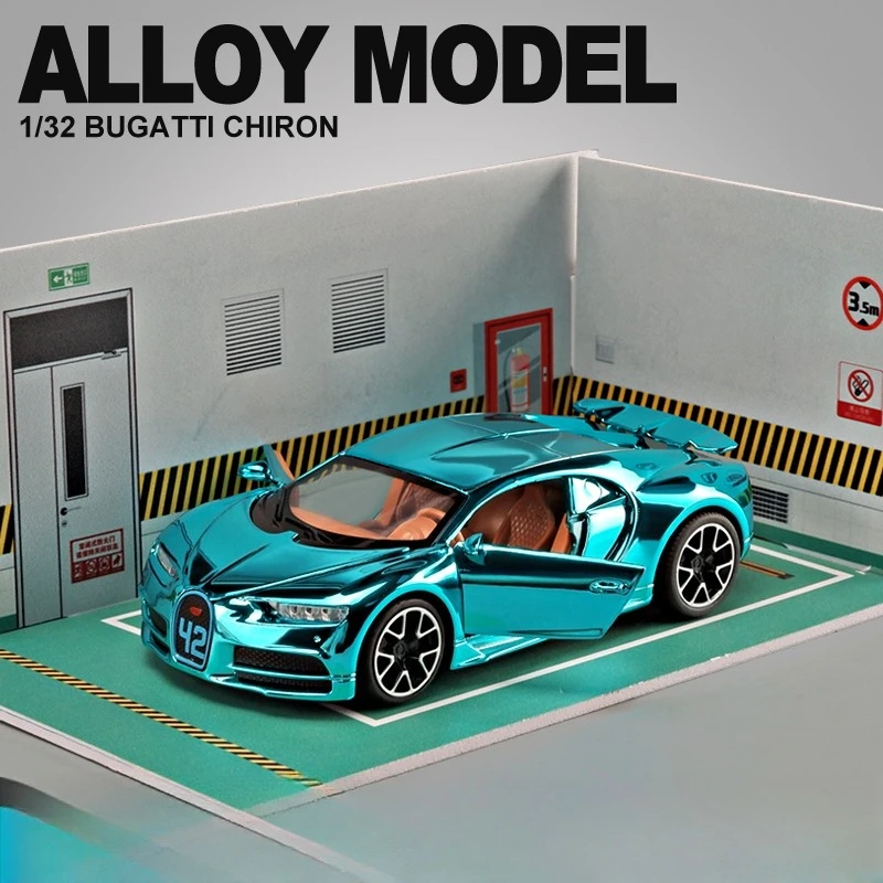 

1:32 Chiron гальваническая версия сплава суперкар звуковой свет модели автомобилей дисплей украшения детская игрушка на день рождения подарок