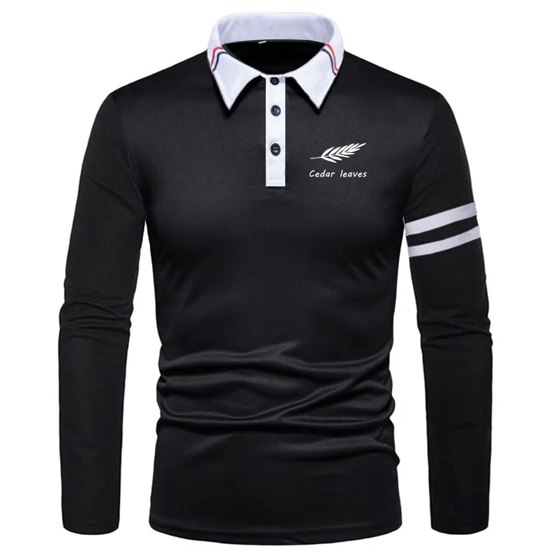 2025 Spring Men's Printed Long sleeved Polo Shirt