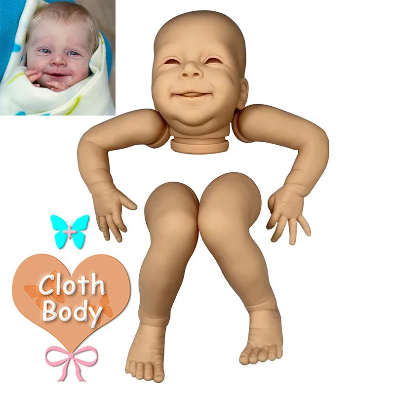 18Inch Reborn Doll Kit Sebastian Limited Edition lifelike soft touch frech color kit with Cloth Body and Eyes