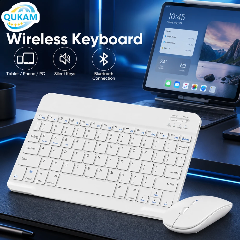 

New Portable Wireless Bluetooth Keyboard Without Touchpad Mini Slim Mute Keyboard For IOS Android Windows Universal Office Use