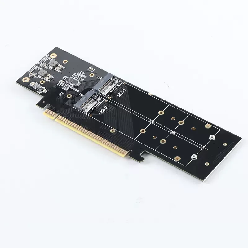 JEYI 4 SSD zu PCIe 4.0 Erweiterungskarte, 4 NVMe M.2 M-Key SSD zu PCIe X16 Adapter, bis zu 256 Gbps, unterstützt Bifurkation RAID 0 1 5