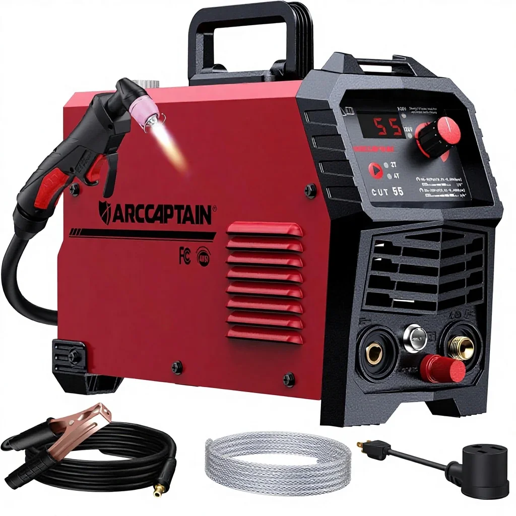 ARCCAPTAIN CUT55 Plasma Cutter 55A Non-Touch Pilot Arc CNC Ready IGBT Inverter 120V/240VDual Voltage 2T/4T Metal Cutting Machine