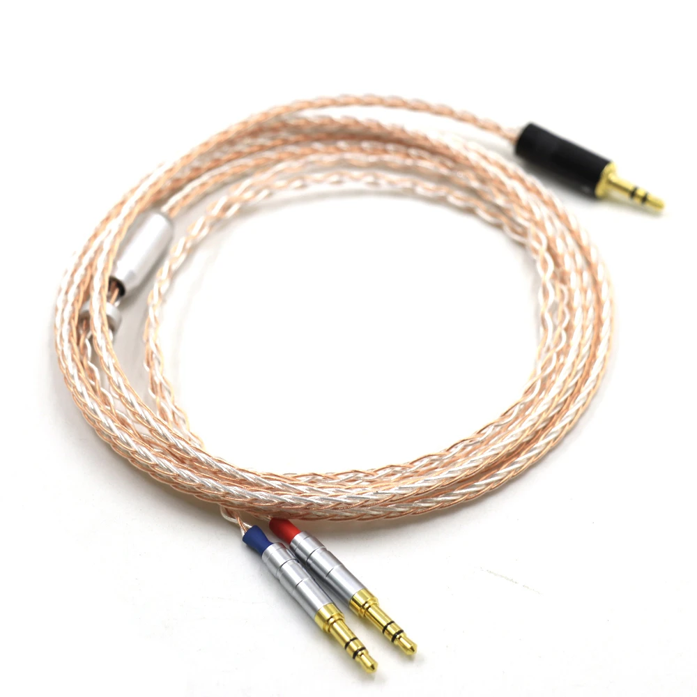 Cable de actualización de auriculares HiFi de un solo cristal, cobre y plata, para Sundara Aventho Focal Elegia t1 t5p MDR-Z he400s D7200
