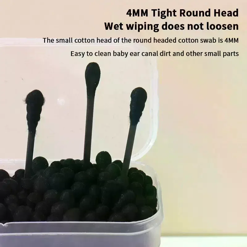 100 قطعة/صندوق مزدوج الرأس أعواد قطنية عصا الأذن ملعقة الأذن ماكياج نظيف مانيكير مسحات القطن أدوات تنظيف المتاح