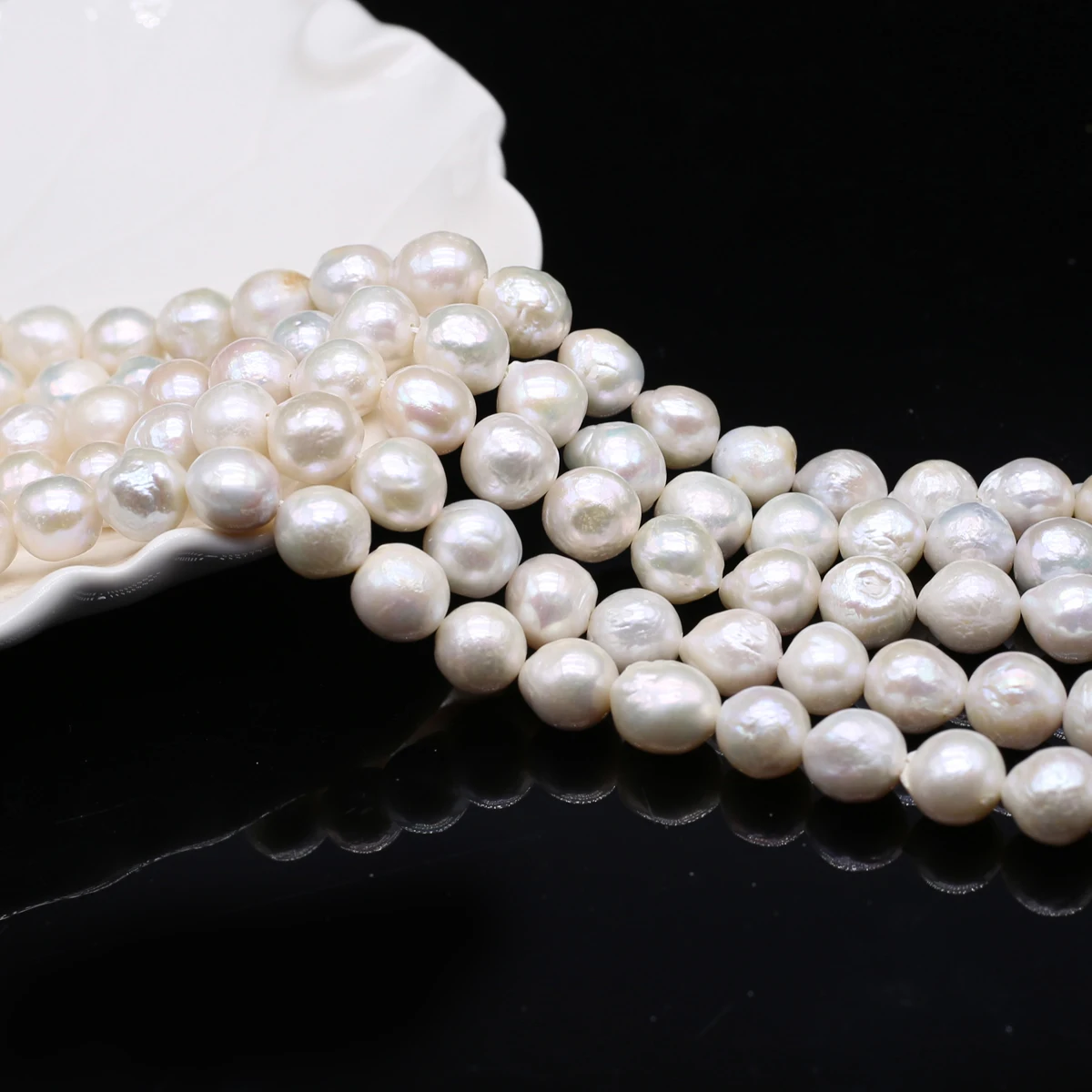 

Natural Baroque Freshwater Pearl Beads White 10-11mm Loose Spacer Bead For Jewelry Making DIY Necklace Bracelet Accessory