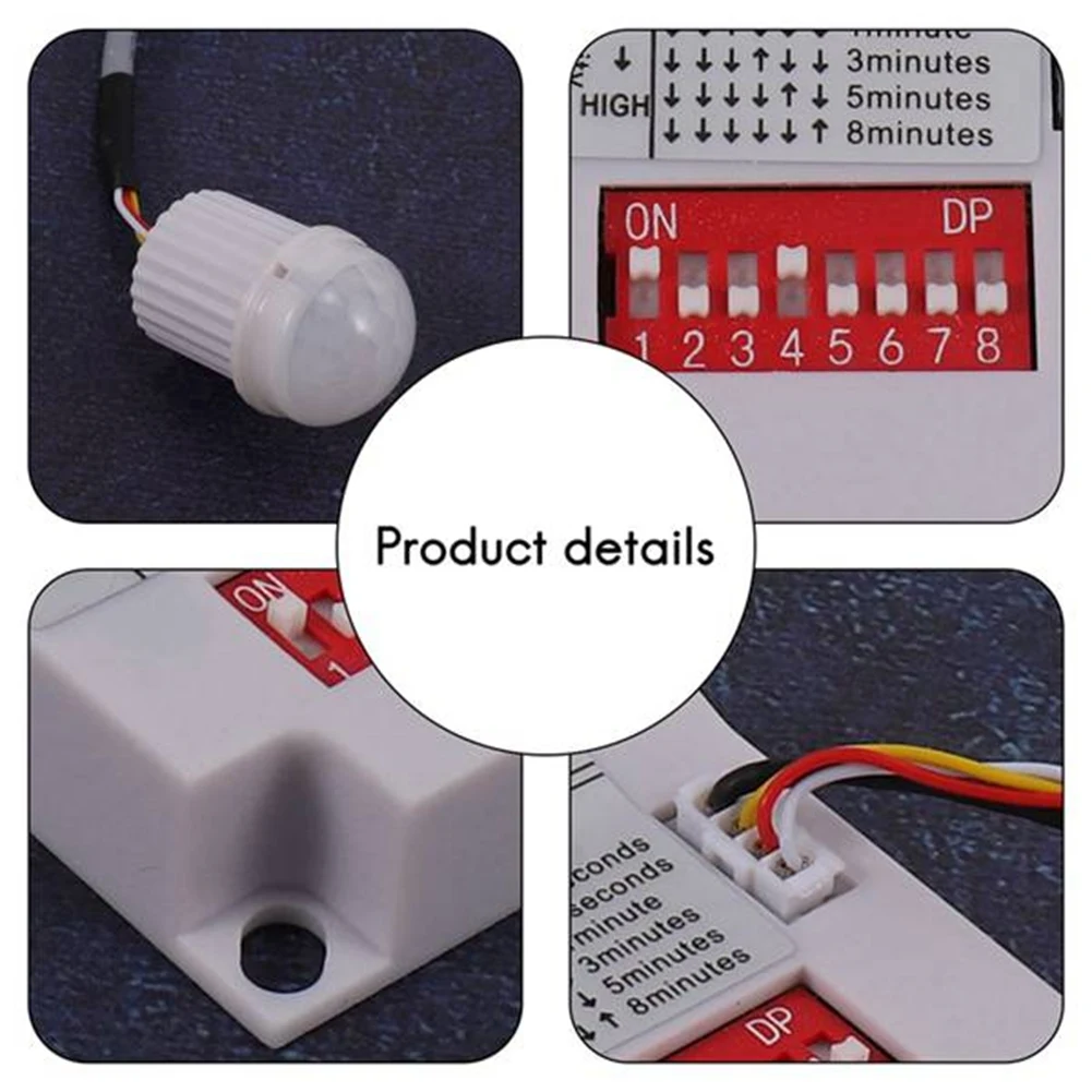AA08-PIR Motion Sensor Switch 12V 24V IR Infrared Human Induction Time Delay Relay Switch Corridor LED Light Timer