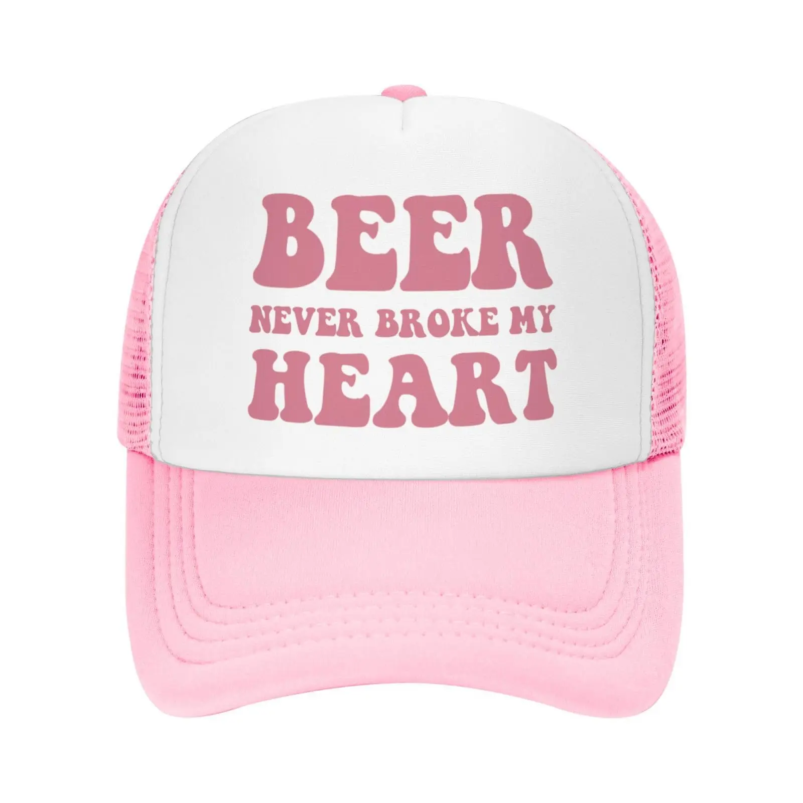 

Beer Never Broke My Heart Trucker Hat for Women Men Funny Humor Trucker Caps for Women Humor Gift