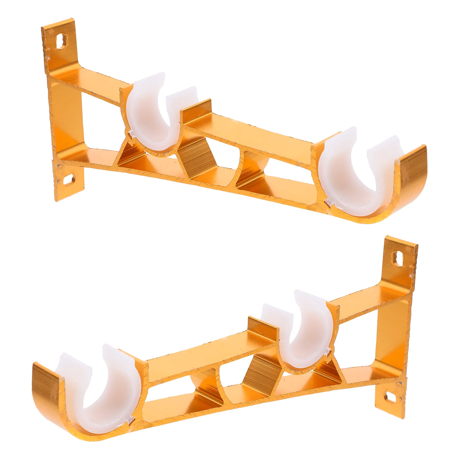 

1Pair Dual Curtain Rod Brackets Metal Double Rod Holders for Wall Modern Curtain Support Bracket Easy Install Hardware