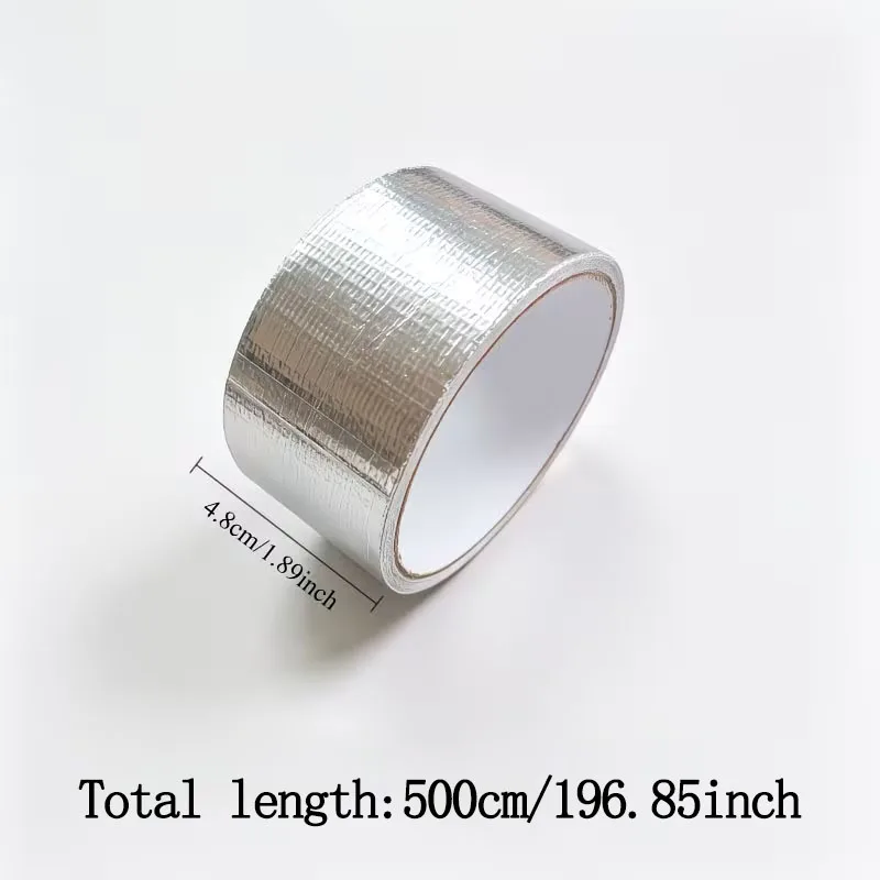 5m Aluminum Foil Tape High Temperature Resistant Insulation Tape Manifold Downpipe Wrapping Tape Silver Tape