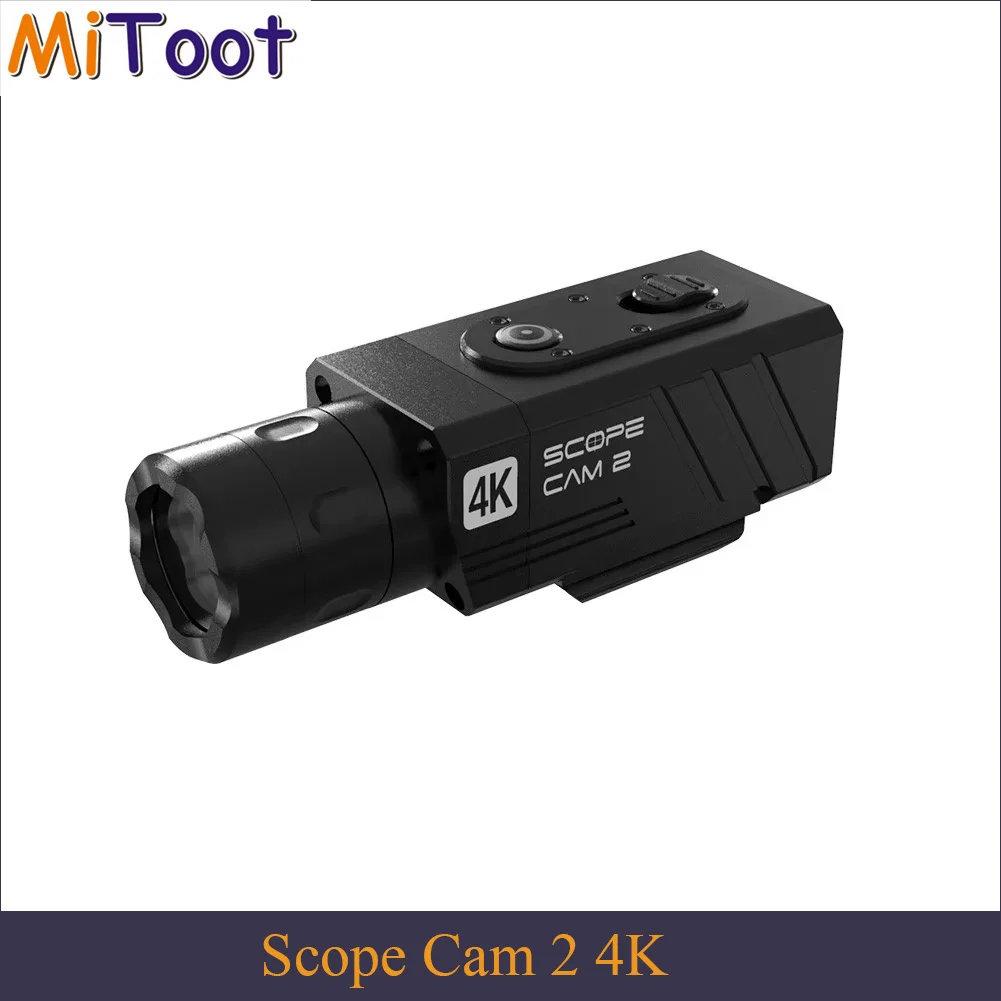 RunCam Scope Cam 2 4K Airsoft Camera 4X Digital Zoom Custom Crosshairs IP64 Waterproof Paintball WiFi APP 1400mAh 128G Scope Cam