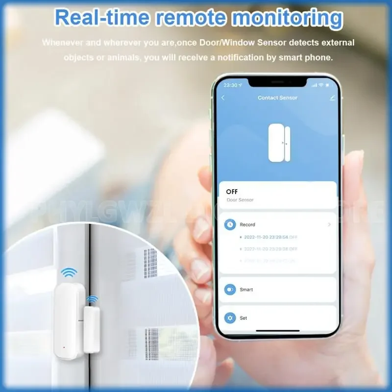 Smart Door Window Sensor Tuya ZigBee Smart Home Wireless Door Open Close Detectors APP Remote Alarm Work With Alexa Google Home