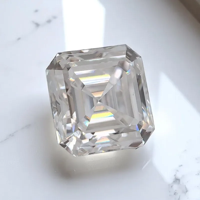 

D Color Moissanite Stone Asscher Cut Pass Diamond Tester Czochralski method Gemstone Diy Materials With Certificate
