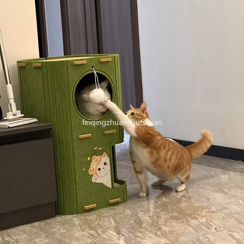 

Double-Layer Winter Cat Crawlers Pet Nests Closed Integrated Cat Scratch Boards Keep Warm Tree Holes Cat Climbing Wall