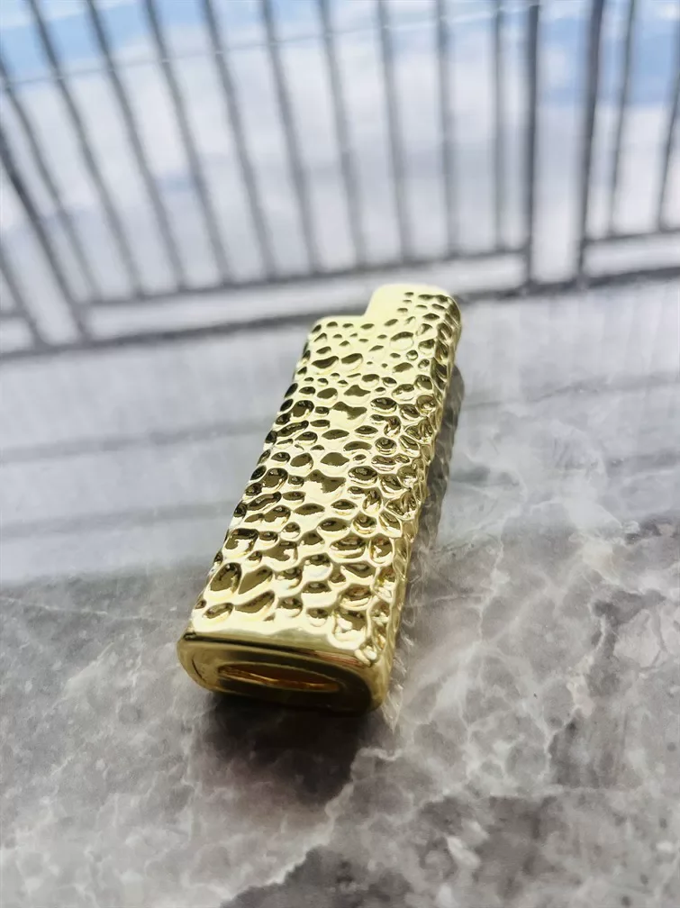 1Piece New Pure brass hammer pattern lighter shell suitable Fits BIC J3/J5 Lighter Case Cover