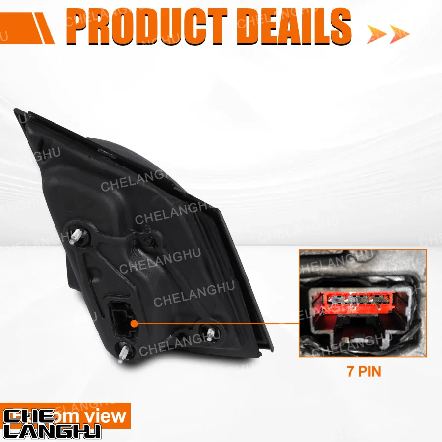 Picture 7: For Ford Edge 2015 2016 2017 2018 Car accessories 7 Pin Satin Black Power Adjust Blind Spot Heated Mirror Assembly