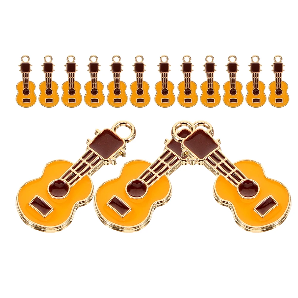

20 Pcs Guitar Shaped Charms Metal Jewelry Accessories Earrings Bracelet Pendant Keychain Instrument Pendants Christmas Gifts