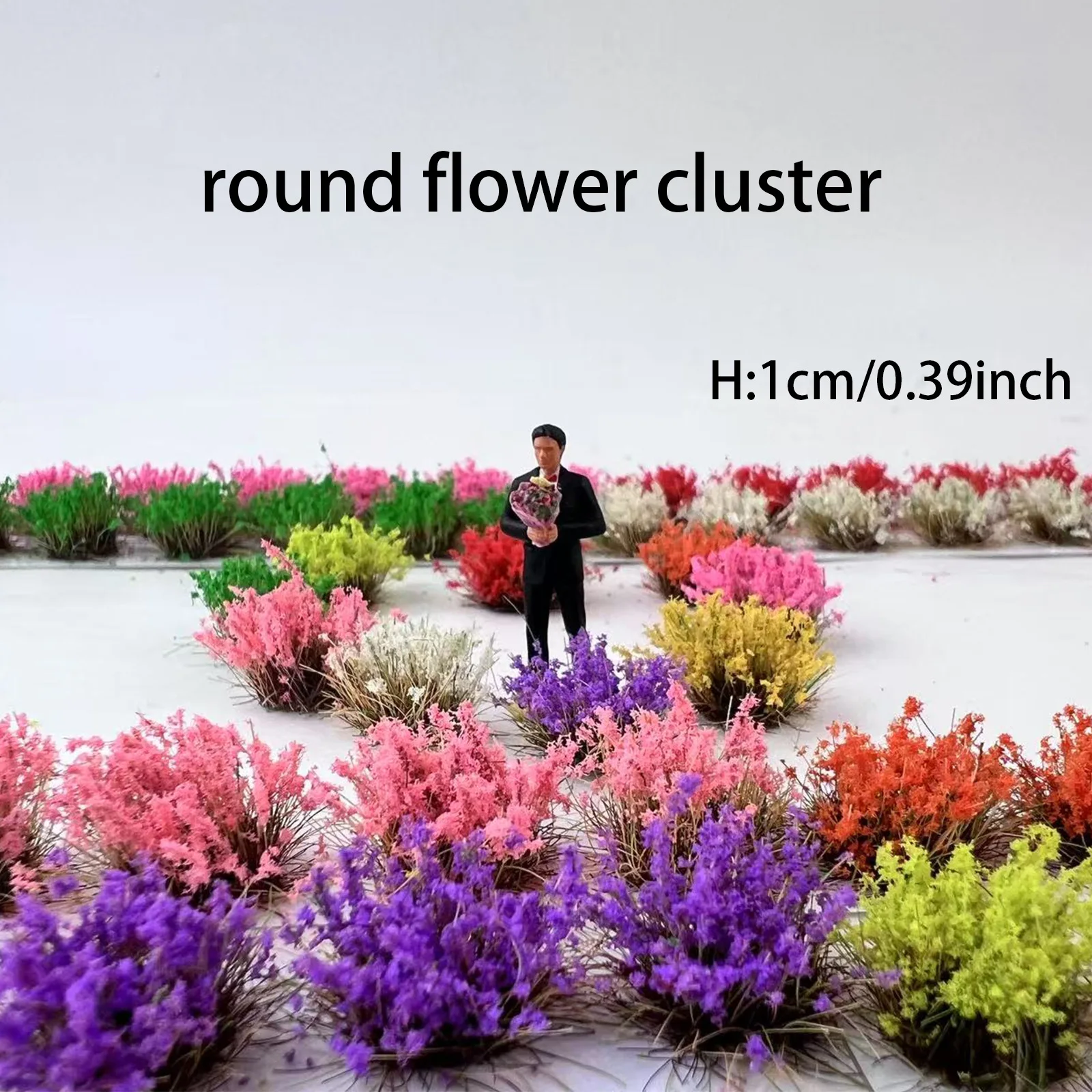 5pcs/lot Miniature Grass Cluster Tuft Flowers Railway Train Layout Military Scene DIY Model Making Decor Diorama Random Color