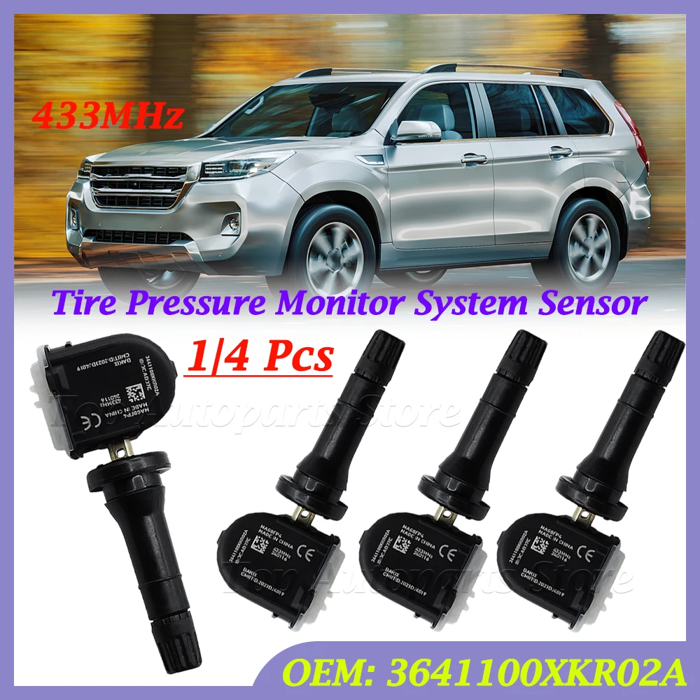 1 Or 4 Pcs For Great Wall Haval H6 Haval H9 Haval F7 F7X 3641100XKR02A TPMS 433MHz Tire Pressure Sensor