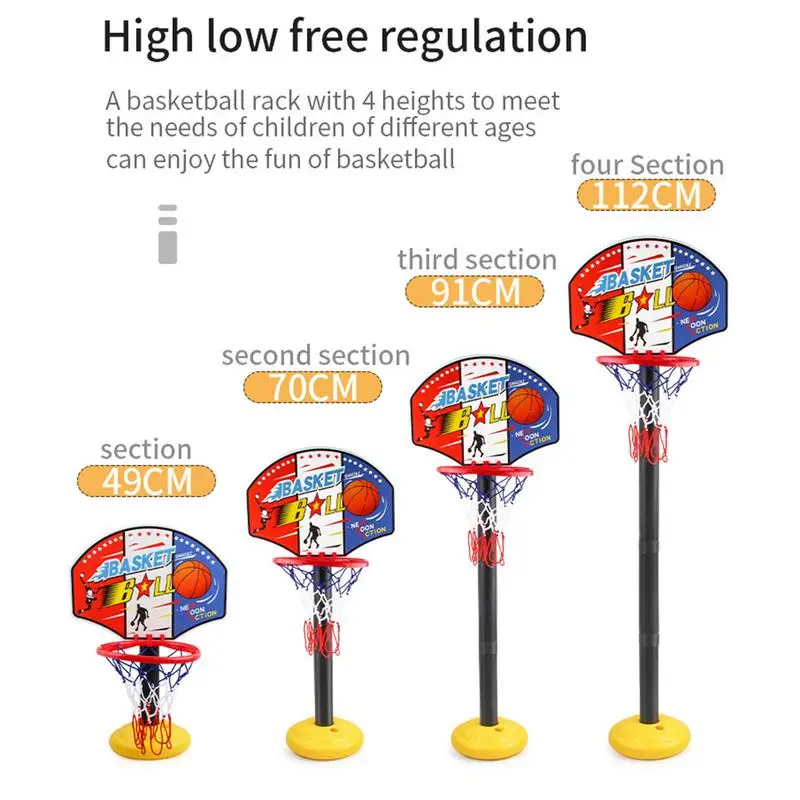 1.15M Outdoor Sport Toy Kids Basketball Playing Set Adjustable Stand Basket Holder Hoop Goal Game Mini Indoor Child Yard Game