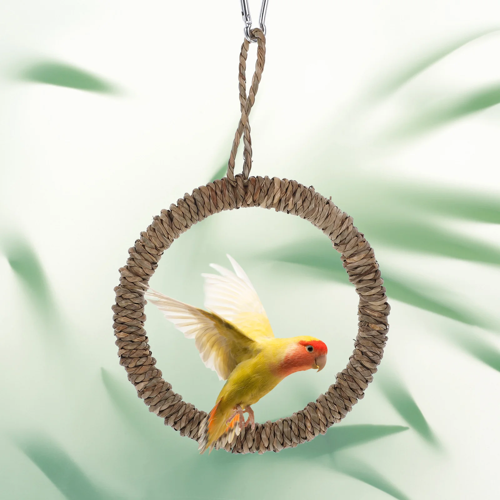 Long Tail Parrot Summer Hammock Toys Bird Swing Straw Perch Stand for Cockatiel