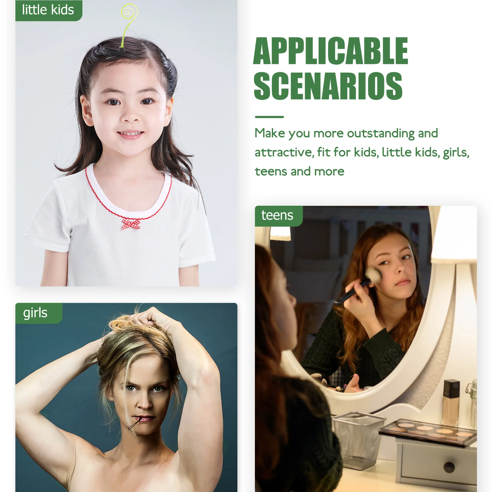 

30pcs Simulation Plant Hair Clips Lightweight Fun Accessories Girls Kids Gifts Graduation Birthday Green Leaves Sprout