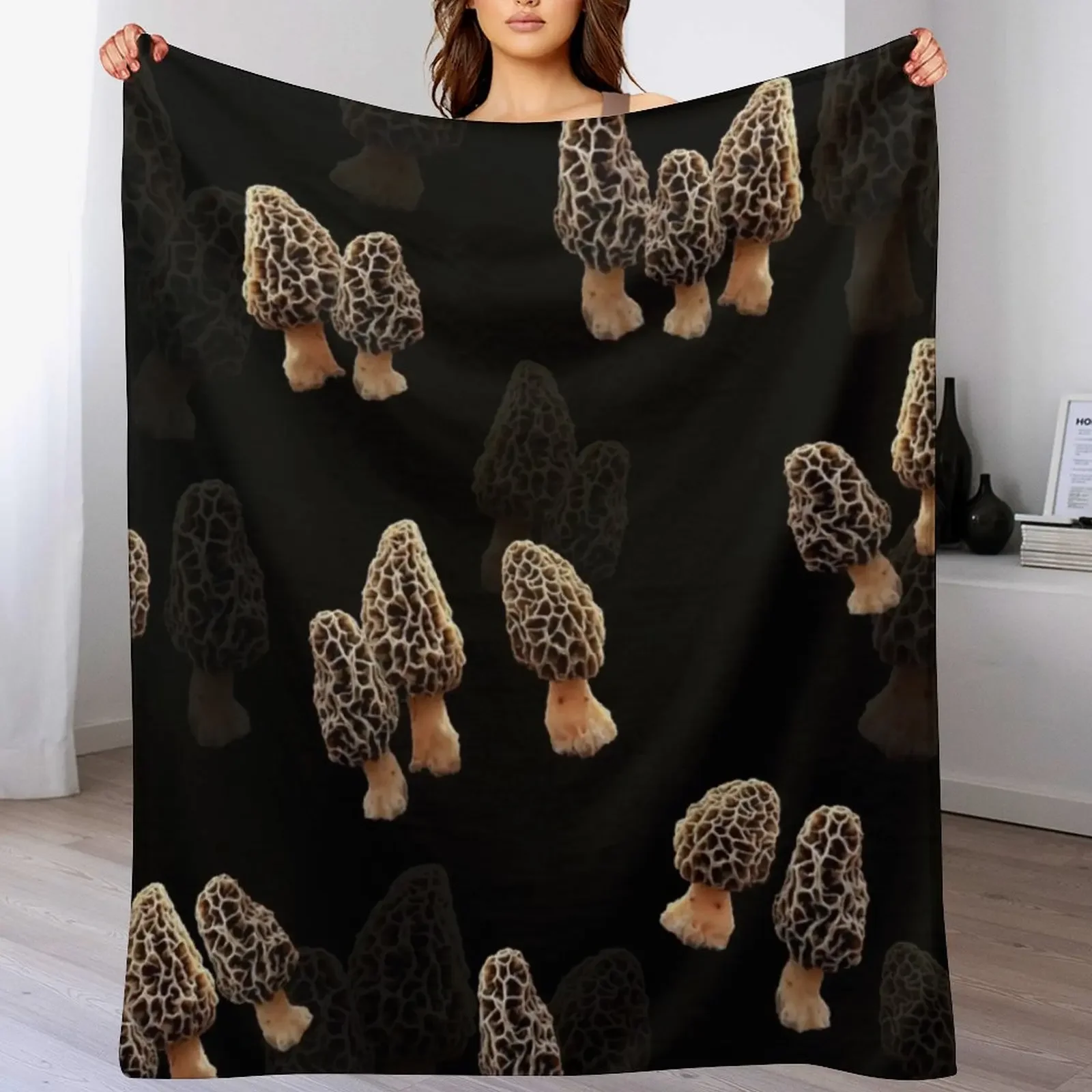 

Morels Throw Blanket Luxurious Soft Fuzzy Blanket for Sofa Bed