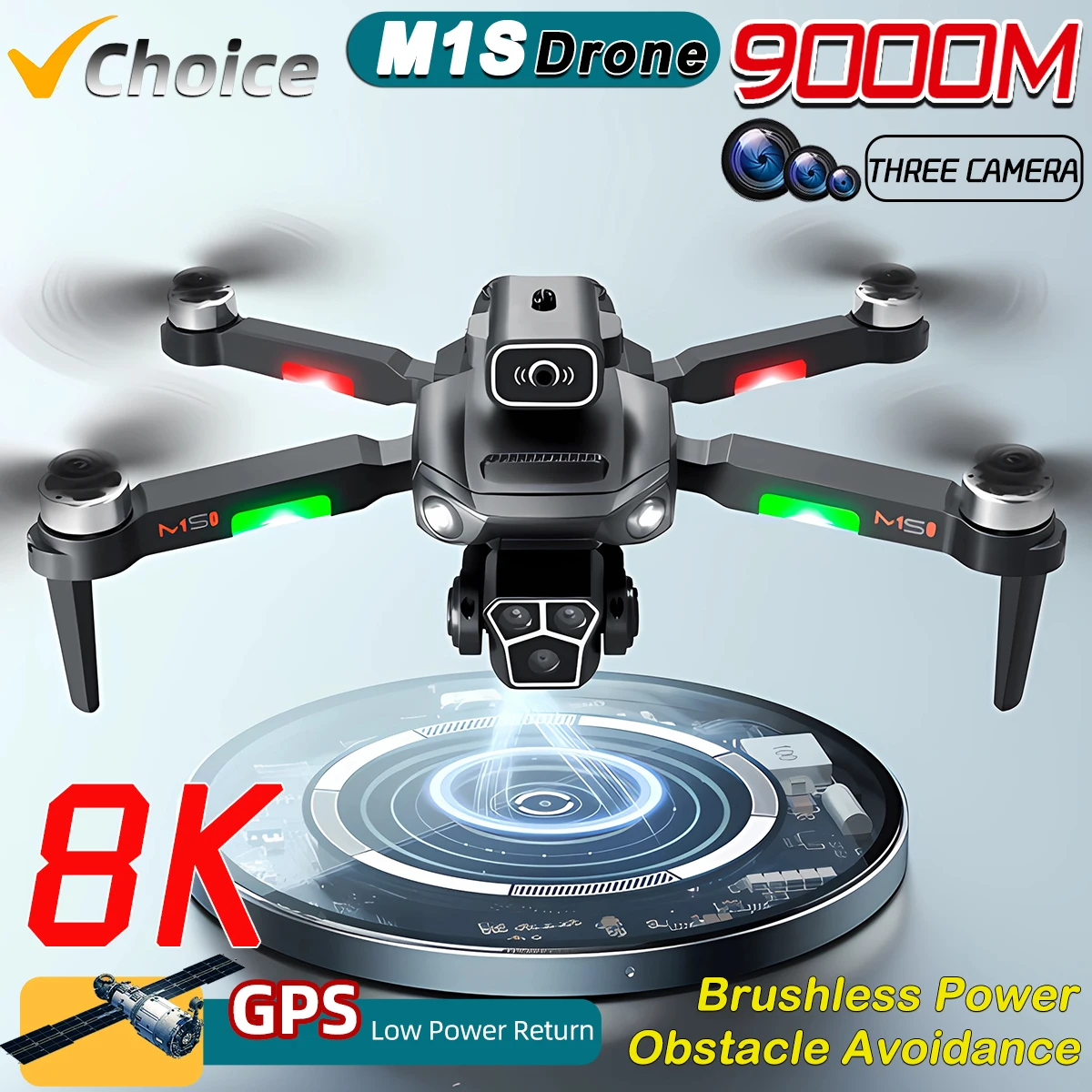 M1S Drone 8K Professional Triple Camera Obstacle Avoidance Aerial Foldable RC Quadcopter Drone Brushless Motor