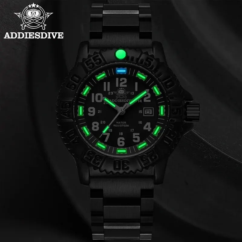 ADDIESDIVE-reloj deportivo para hombre, pulsera de cuarzo resistente al agua hasta 50m, con bisel giratorio de lujo, luminoso y correa de nailon, 2023