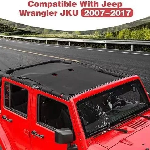 Suitable for Jeep Wrangler JK 2007 to 2017; Roof sunshade; Sun protection; Net cover; Tent;-road modification