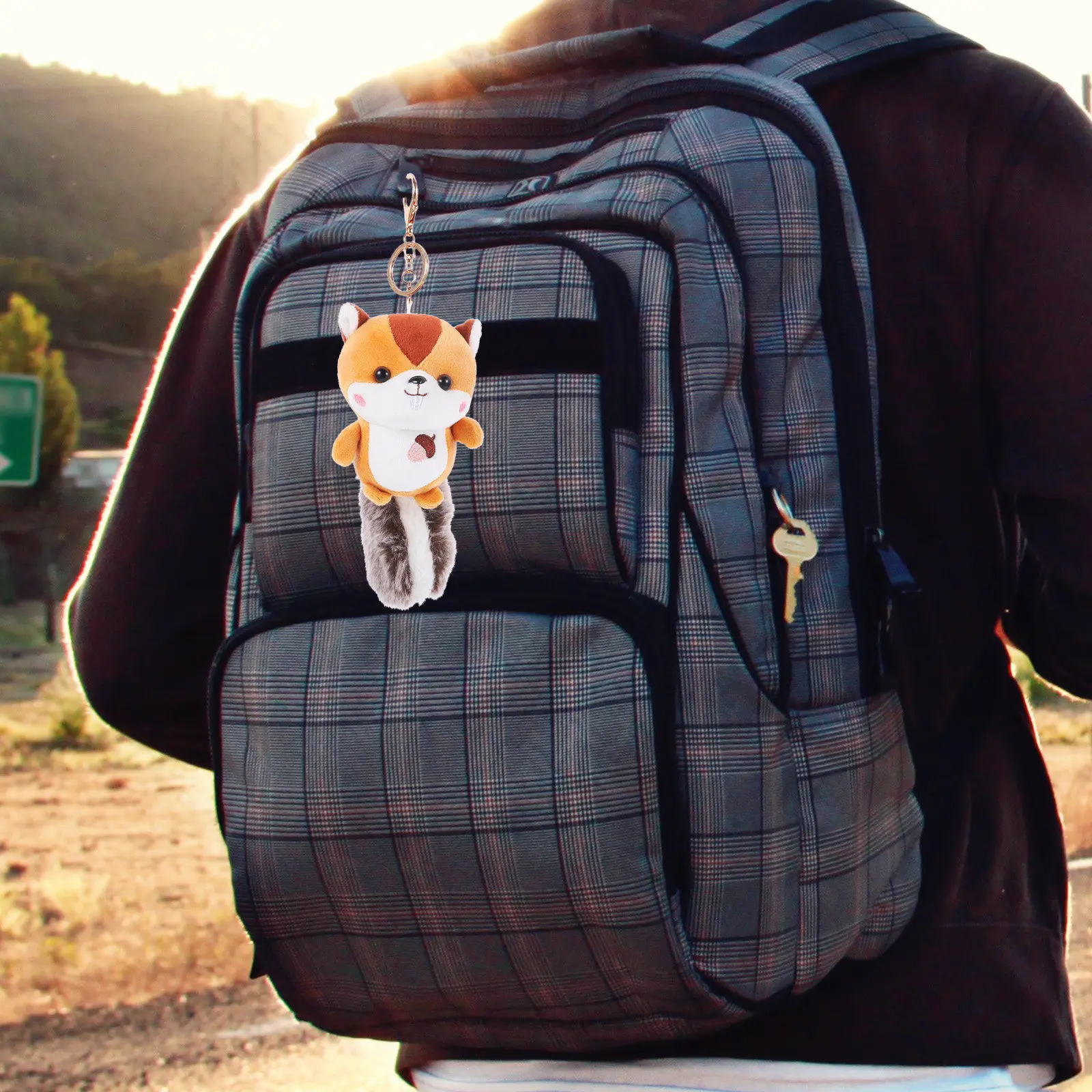 

Squirrel Keychain Lovely Cartoon Style Soft Feel Keyring for Purse Backpack Handbag Decorative Pendant Party Wedding Birthday