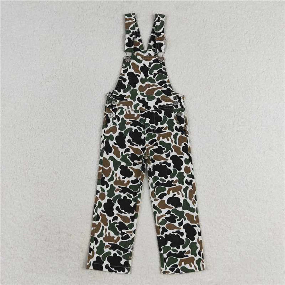 

Kids Brown Camo Denim Strap Jumpsuit Baby Boys Overall Brown Camo Hunting Denim Boys Overalls Adjustable Strap Baby Boys Outfit