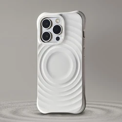 Luxury Ripple Liquid Silicon For Magsafe Wireless Charge Magnetic Case for iPhone 15 14 Plus 13 12 Pro Max Soft Shockproof Cover