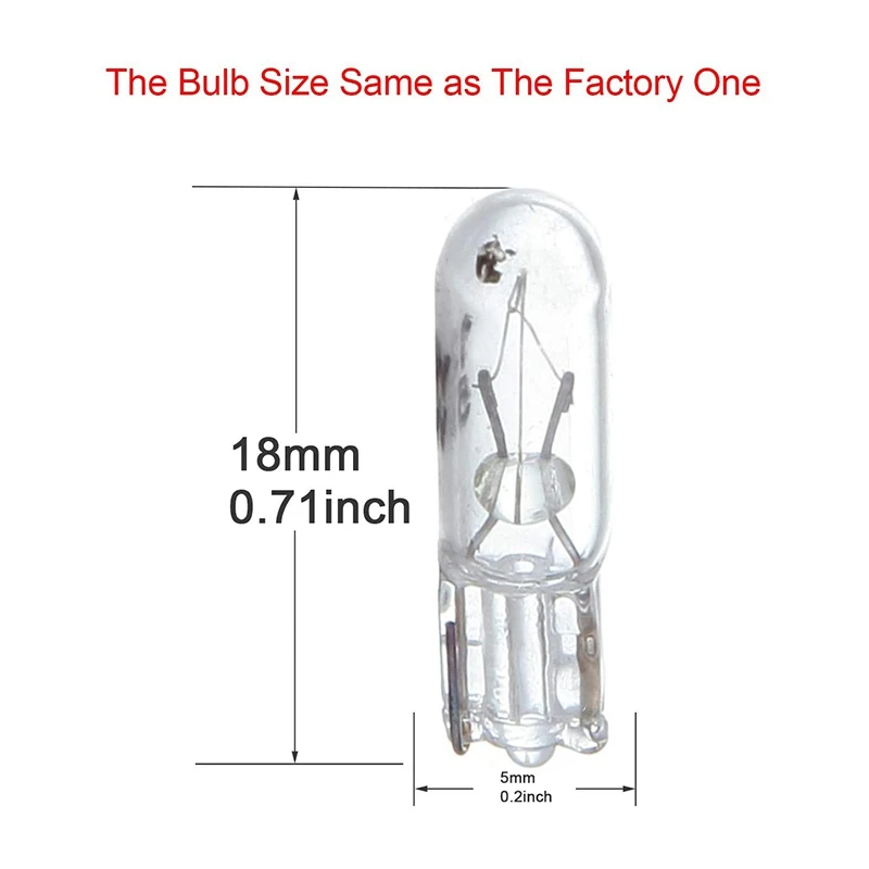 10個T5 17 86 206 286ハロゲン電球車の計器パネルランプオートウェッジダッシュボードランプ1.2ワット12 220v光源ウォームホワイト