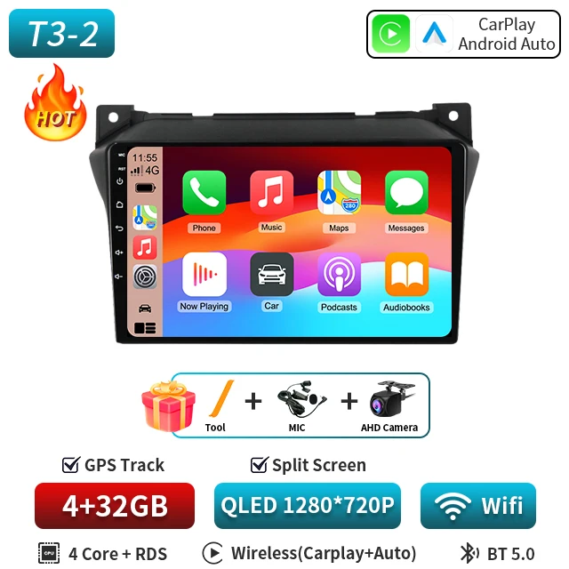 Autoradio Voor SUZUKI Alto Nissan Pixo 2009-2017 GPS Navigatie Android Auto Stereo Multimedia Speler Audio Head Unit 5G 2 DIN