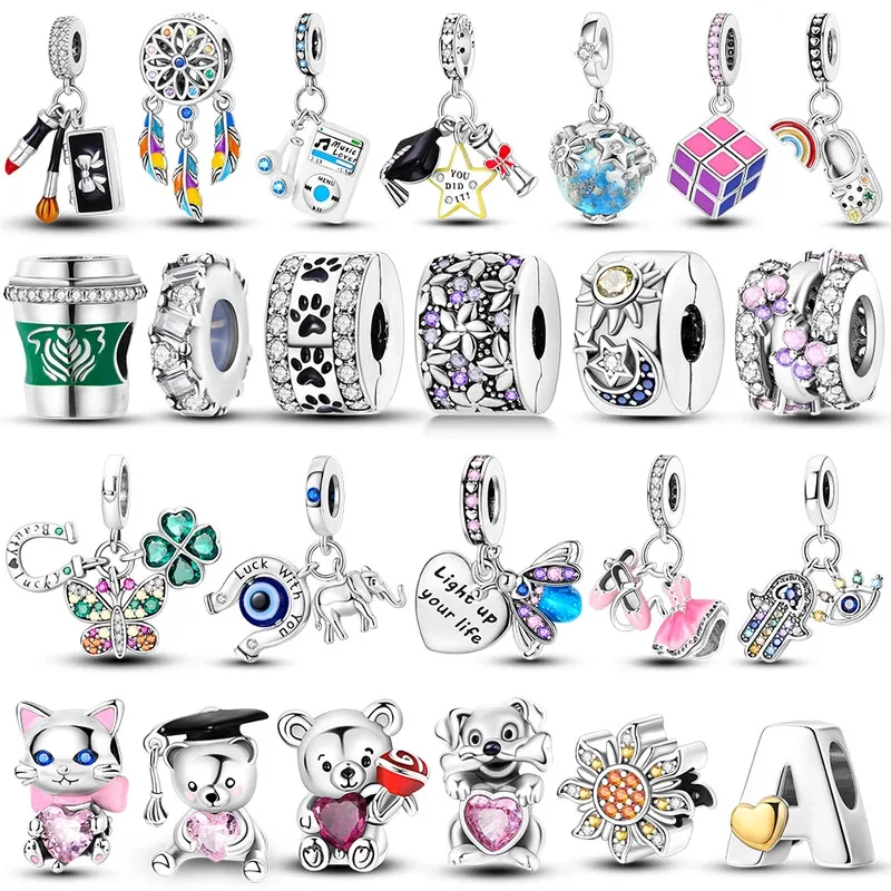 

Hot Sales Silver Plated Cute Bear Sister Friendship Beads Charms Fit Original Bangle Charm Bracelet DIY for Women Jewelry Gift