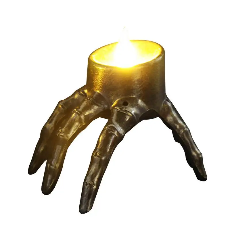 

LED Tealight Candles Skeleton Hand Flameless LED Candles 8.5cm/3.3inch Flameless Tea Lights Candle Lamp For Halloween Party