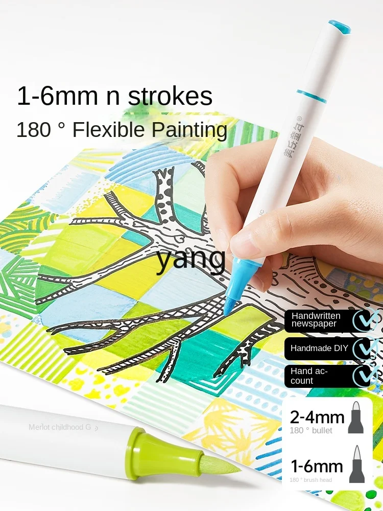 Marqueur acrylique à double tête CX, stylo de peinture d'art spécifique pour étudiants, document opaque, stylo d'interconnexion Regional à séchage rapide