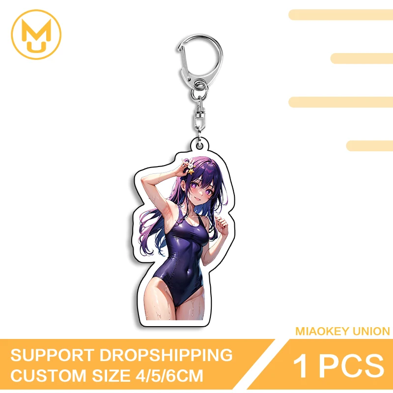 Seductive Bikini Hoshino Ai High Quality Keyring Hot Selling Vtuber Anime Peripherals Props Multi Function Durable Keychains