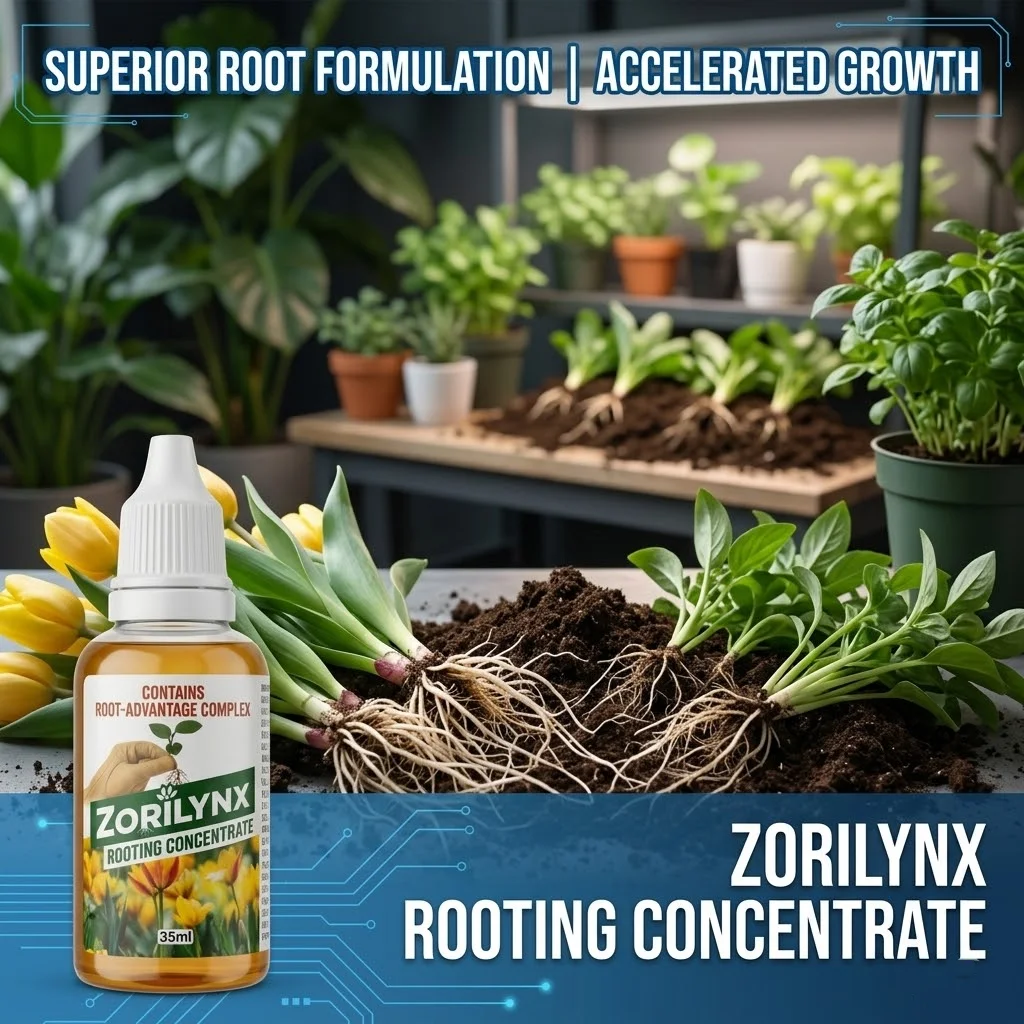 Concentrado de Hormonas para Enraizamiento de 35 ml, Estimulante del Crecimiento para Esquejes de Plantas, Complejo de Acción Rápida para Flores ZORILYNX