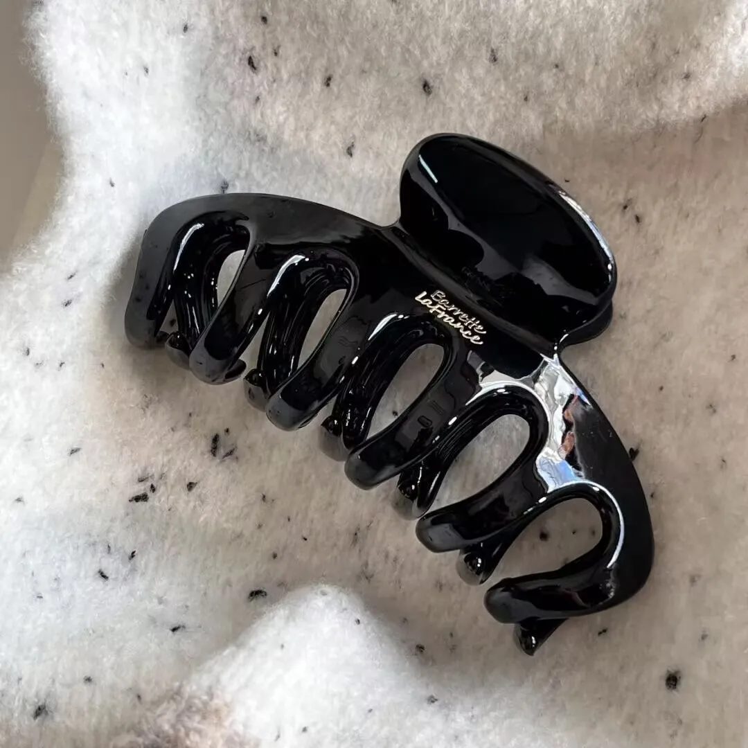 Coreano grande leopardo impressão transparente arco cinza dragão osso grampo de cabelo garra braçadeira de cabelo feminino rabo de cavalo clipe acessórios para o cabelo